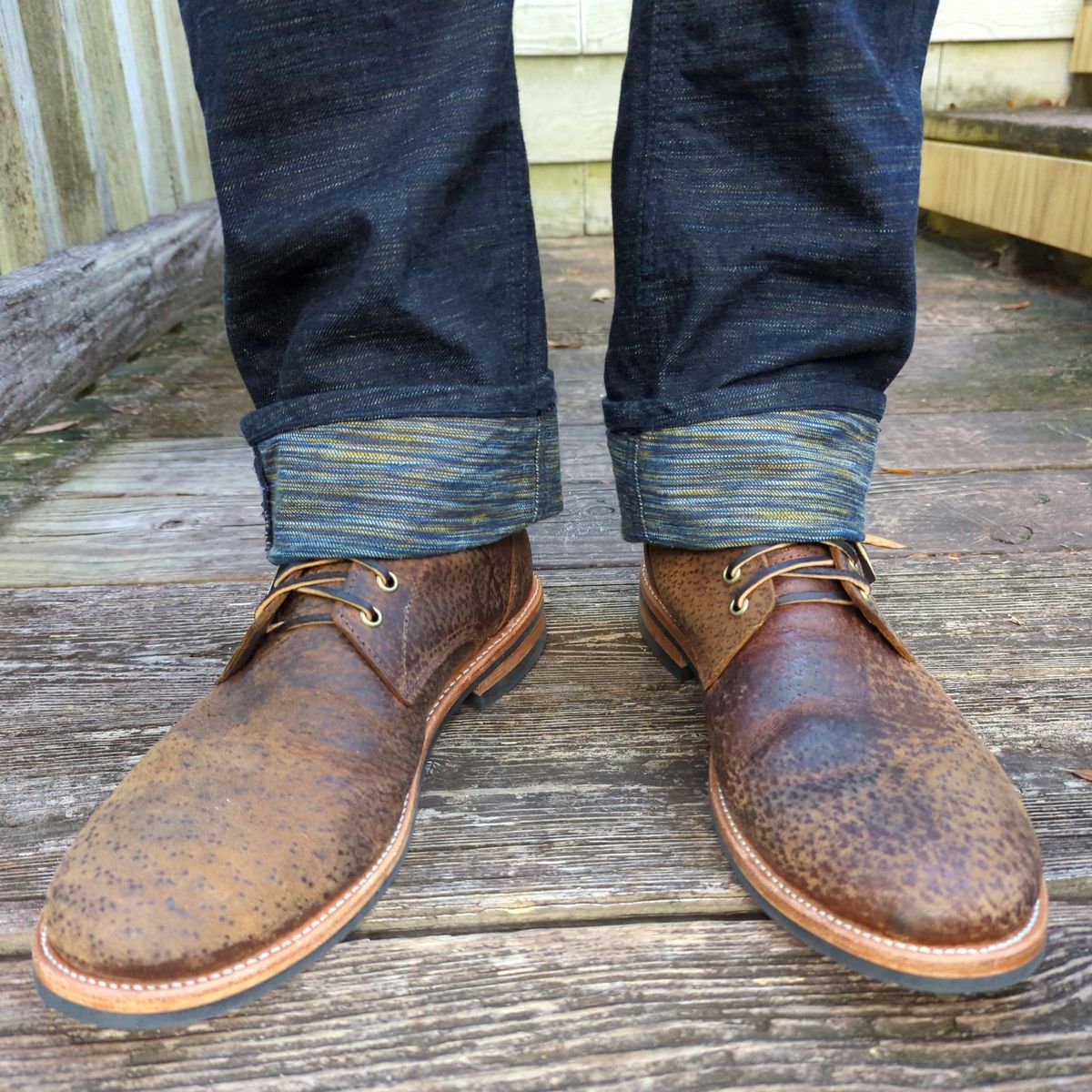 Photo by abrinson on September 15, 2022 of the Oak Street Bootmakers Trench Boot in Dark Waxy Wild Boar.