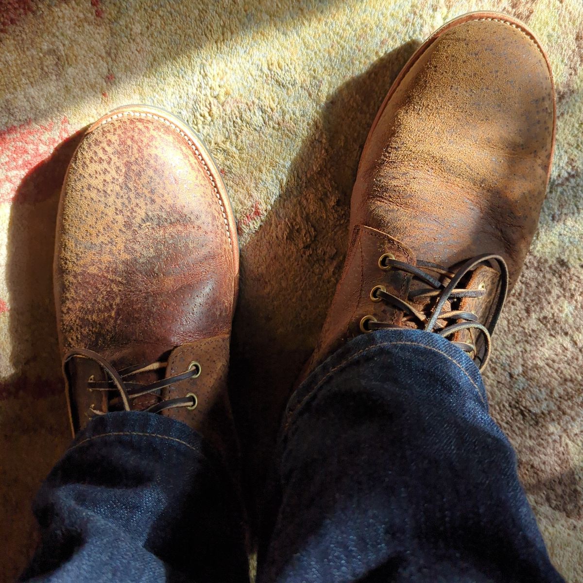 Photo by abrinson on August 31, 2023 of the Oak Street Bootmakers Trench Boot in Dark Waxy Wild Boar.