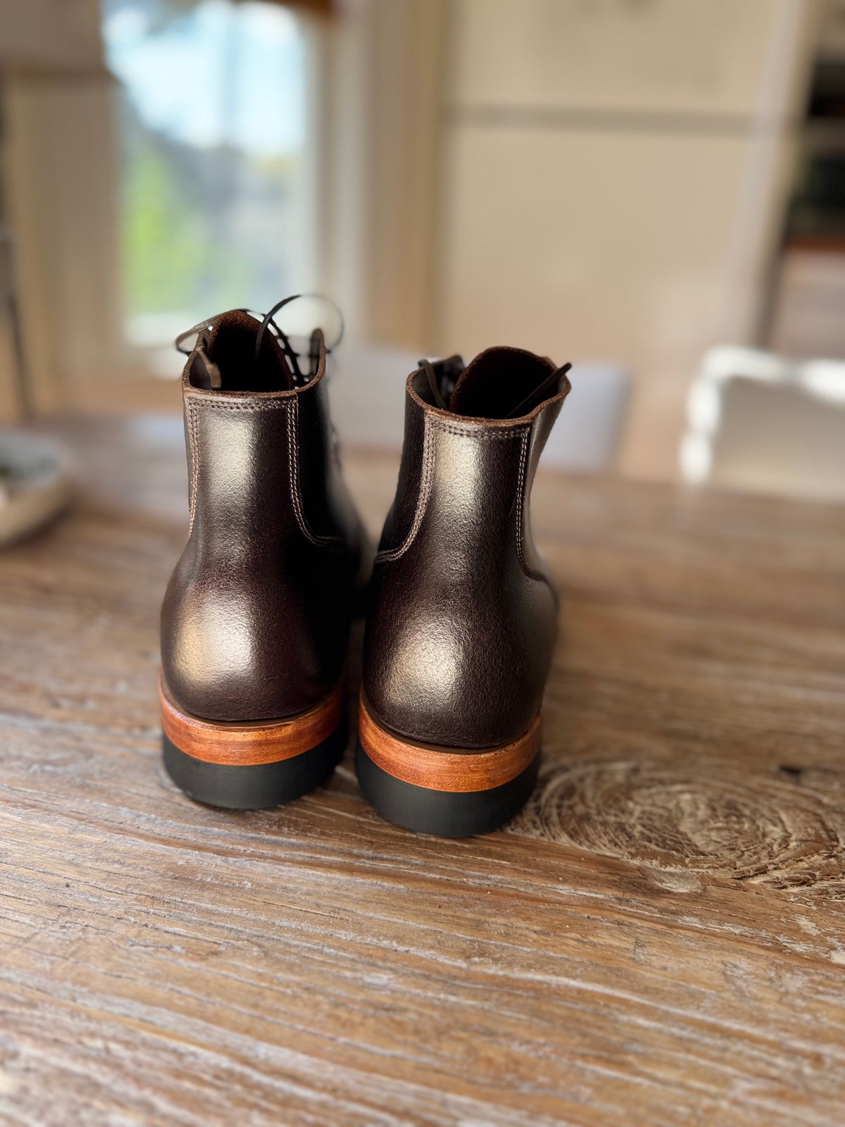 Photo by neerja27 on October 6, 2024 of the Viberg Service Boot in Horween Brown Waxed Flesh.