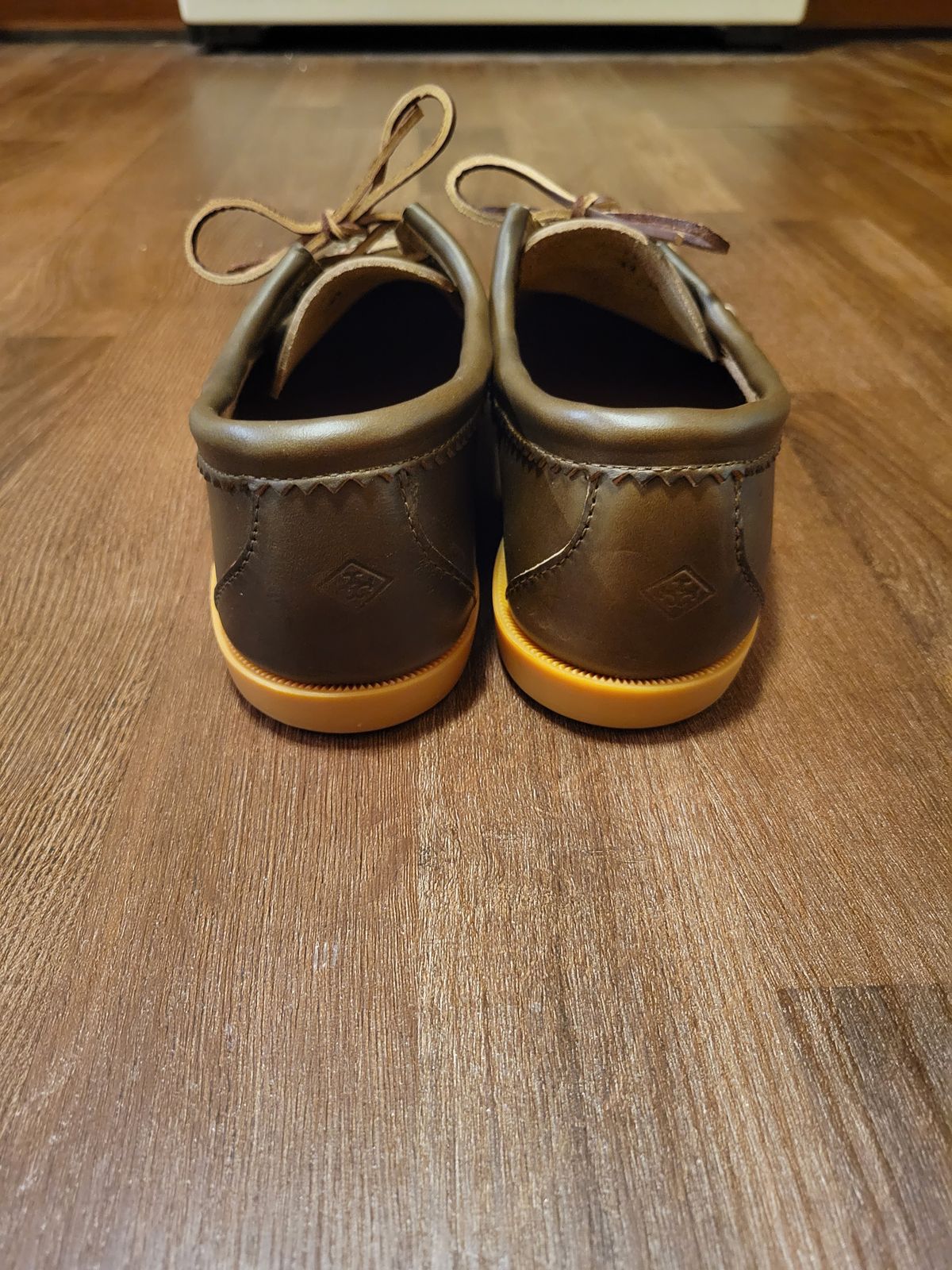 Photo by MagicBeardMan86 on October 1, 2023 of the Quoddy Blucher in Horween Olive Chromexcel.