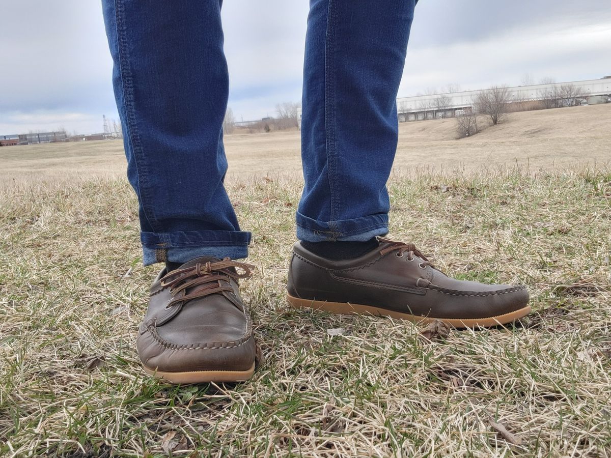 Photo by MagicBeardMan86 on March 4, 2024 of the Quoddy Blucher in Horween Olive Chromexcel.