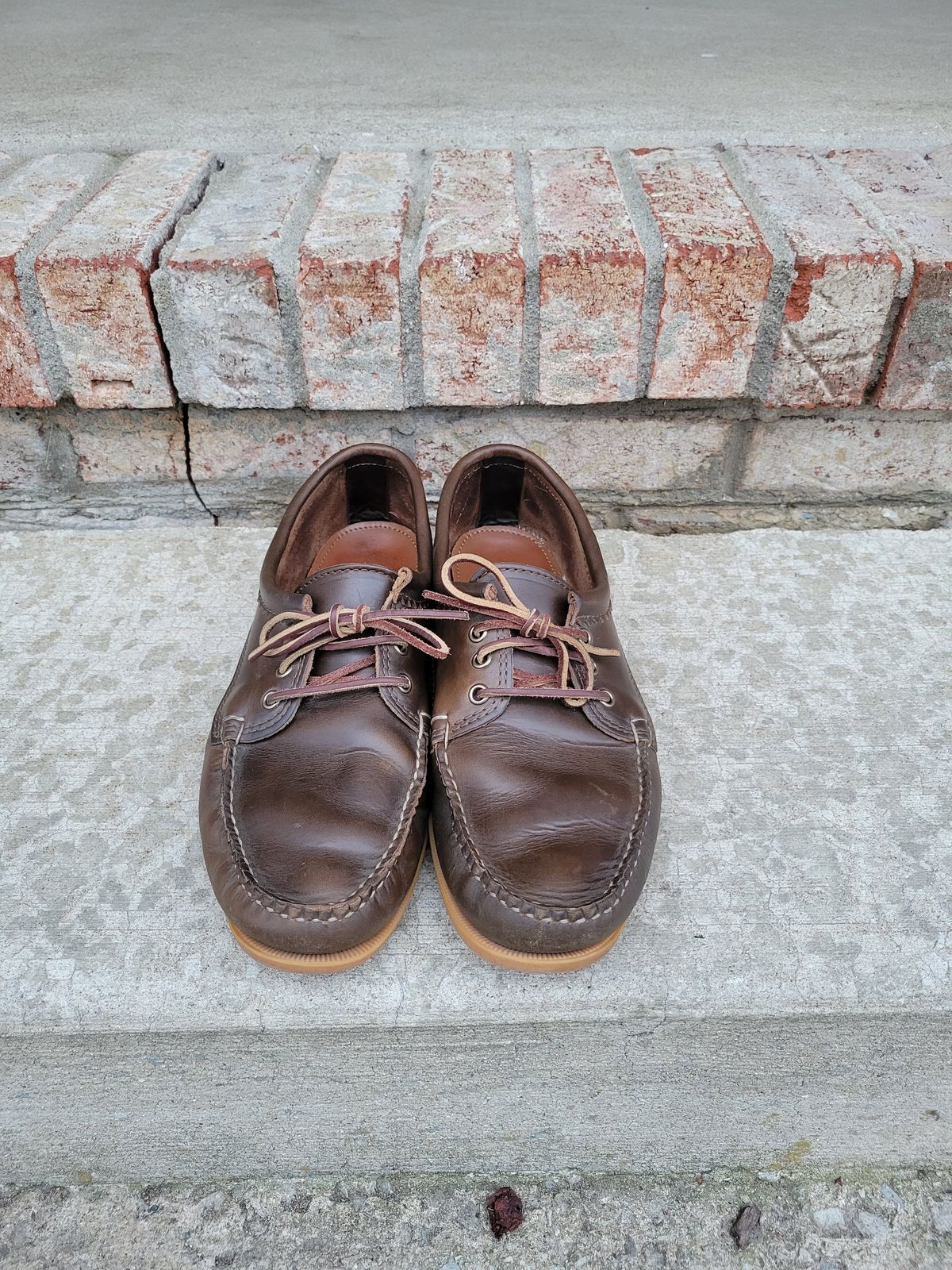 Photo by MagicBeardMan86 on April 3, 2024 of the Quoddy Blucher in Horween Olive Chromexcel.