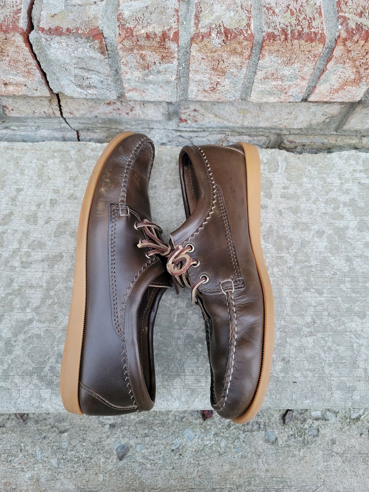 Photo by MagicBeardMan86 on April 3, 2024 of the Quoddy Blucher in Horween Olive Chromexcel.