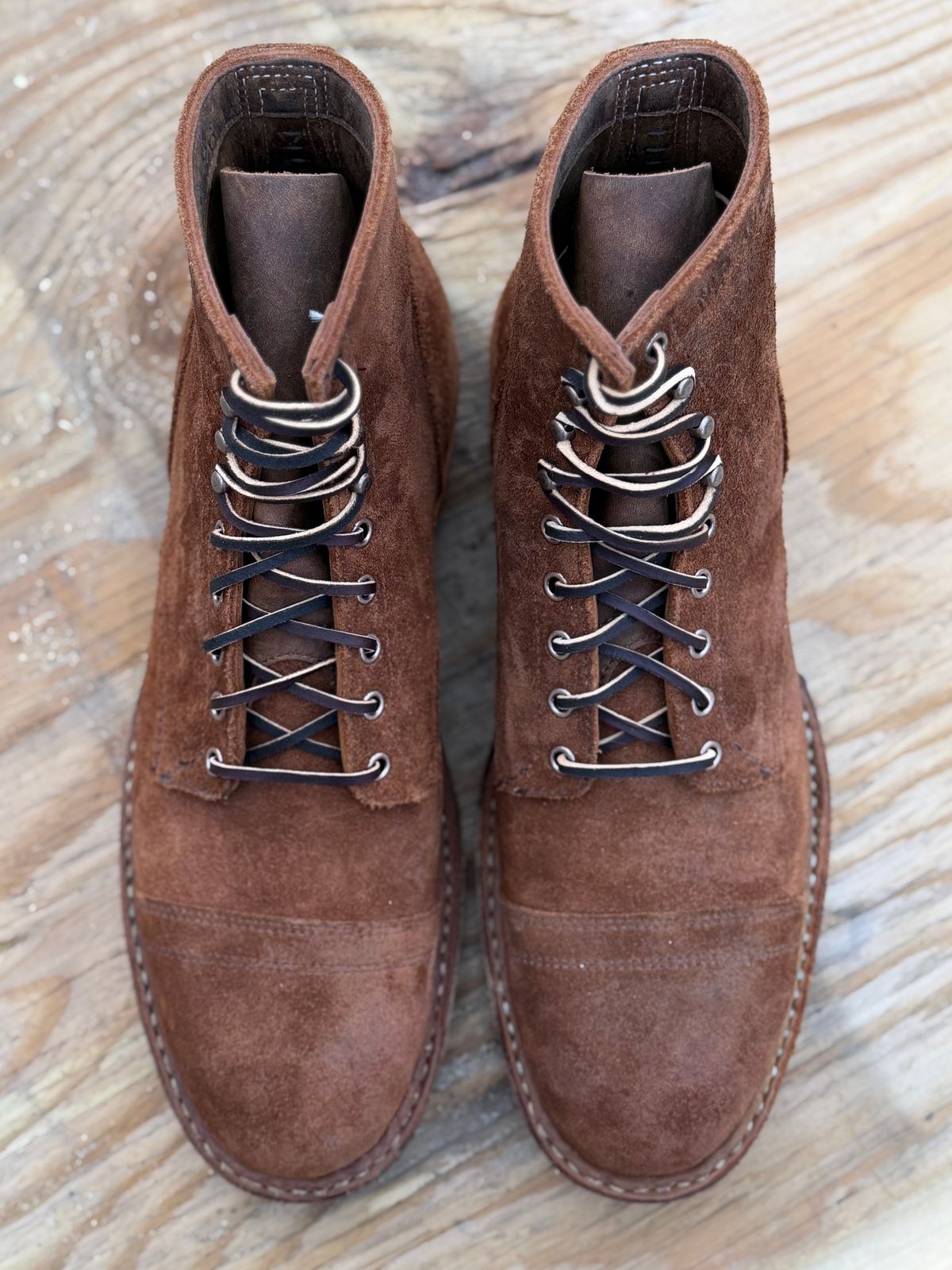 Photo by ChrisoftheW on March 12, 2026 of the White's MP-Sherman Toe Cap in Seidel Distressed Roughout.