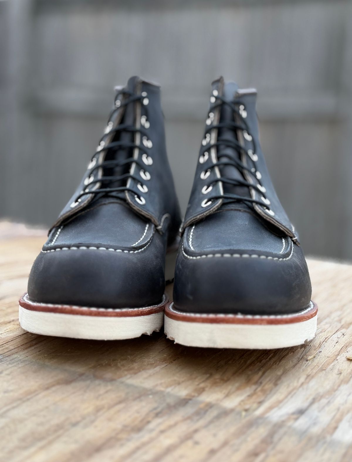 Photo by ChrisoftheW on March 12, 2026 of the Red Wing 8890 Classic Moc in S.B. Foot Charcoal Rough and Tough.