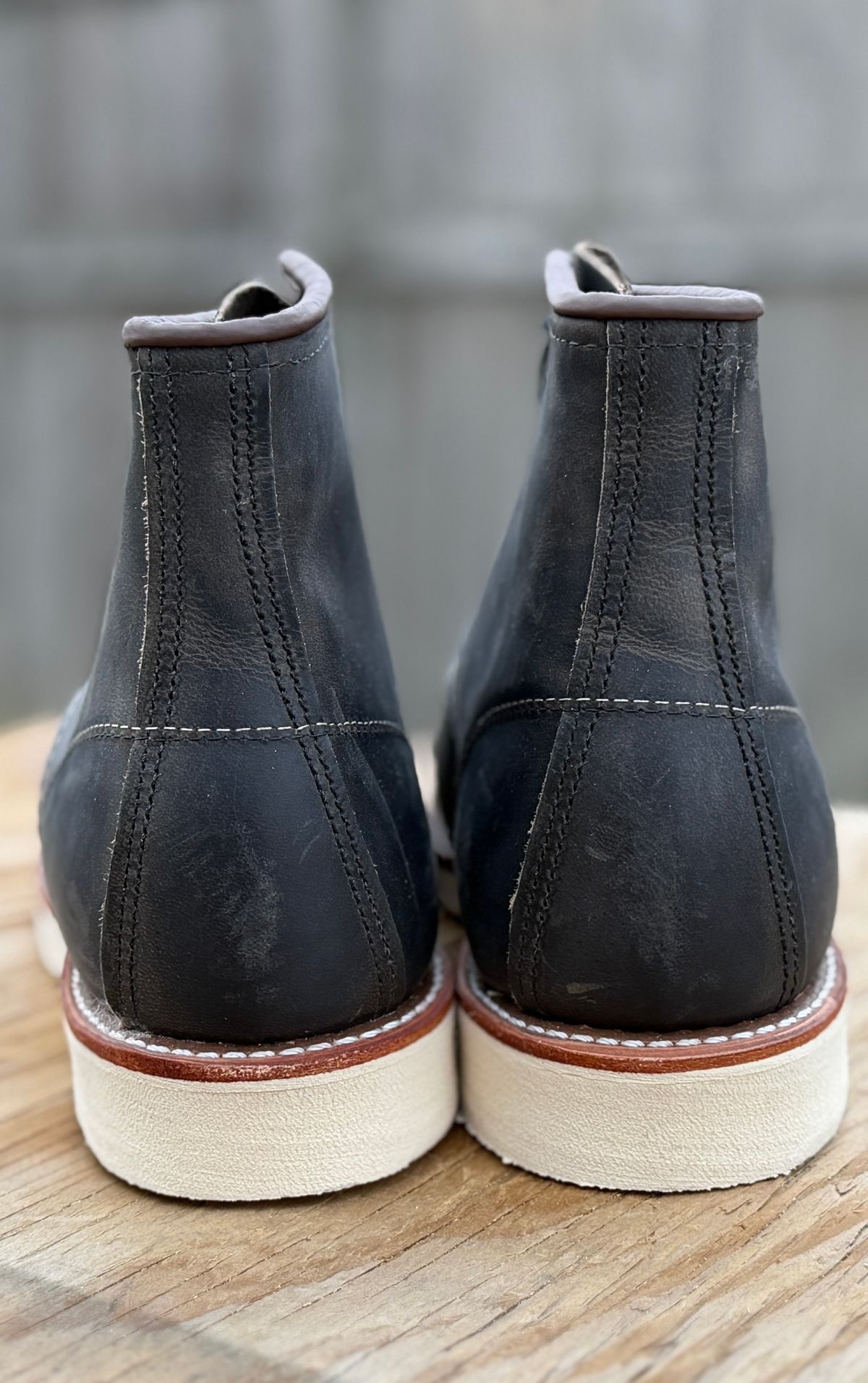 Photo by ChrisoftheW on March 12, 2026 of the Red Wing 8890 Classic Moc in S.B. Foot Charcoal Rough and Tough.