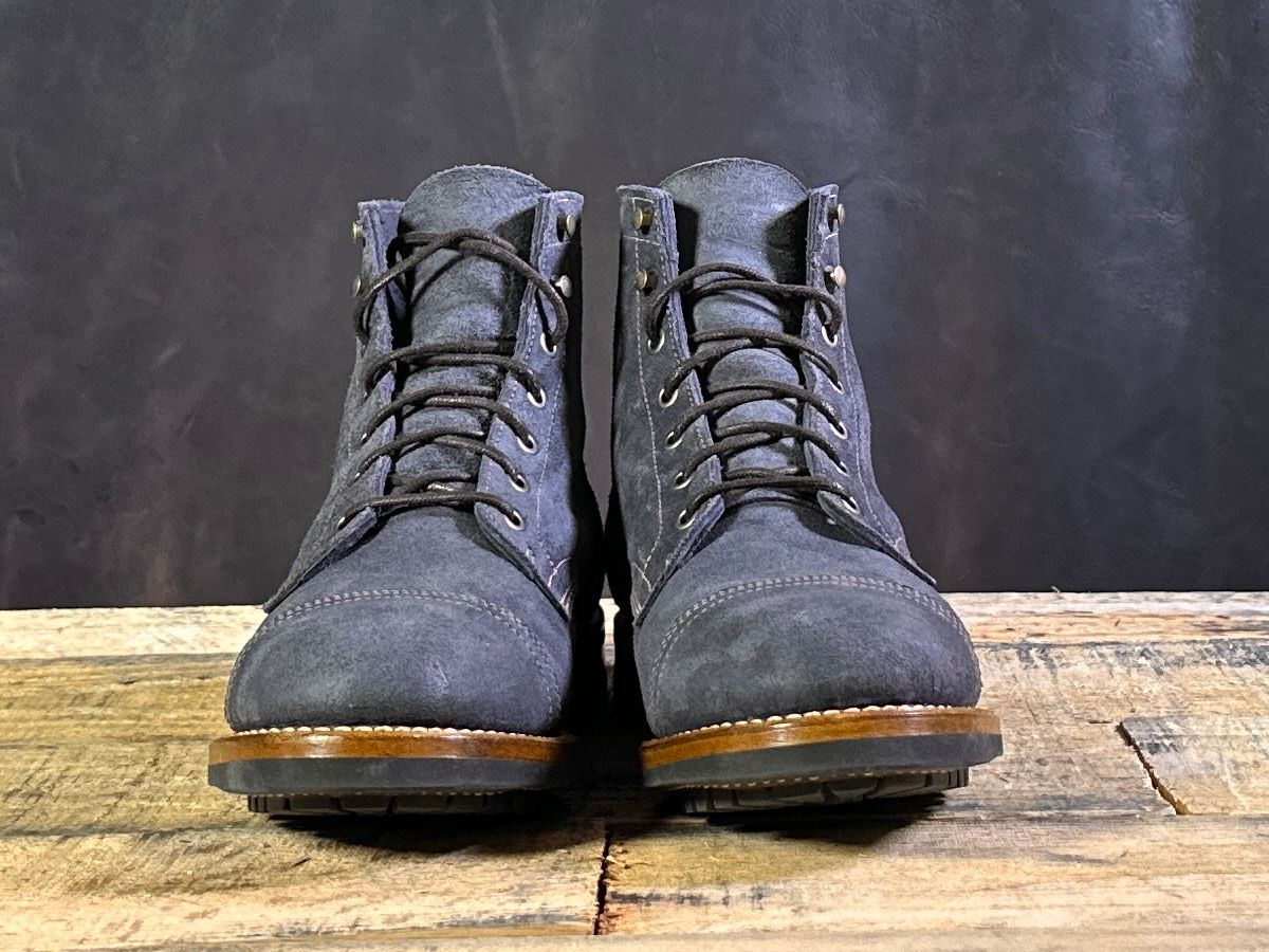 Photo by ChrisoftheW on December 7, 2024 of the Truman Cap Toe Boot in Seidel Ink Cheaha Rough Out.