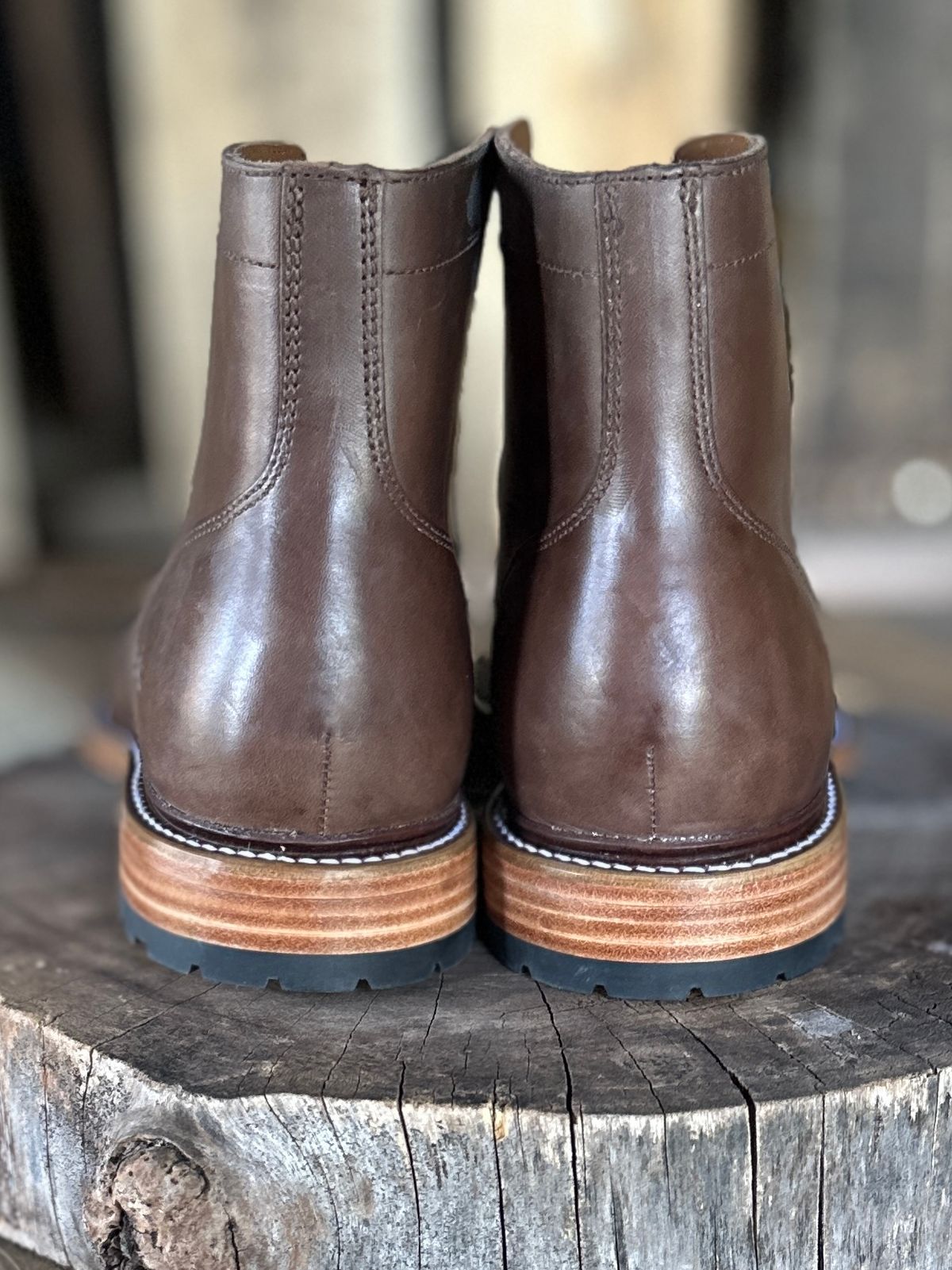 Photo by ChrisoftheW on October 5, 2025 of the Caswell Boot Company Lisbon in Maryam 1071 Horsebutt.