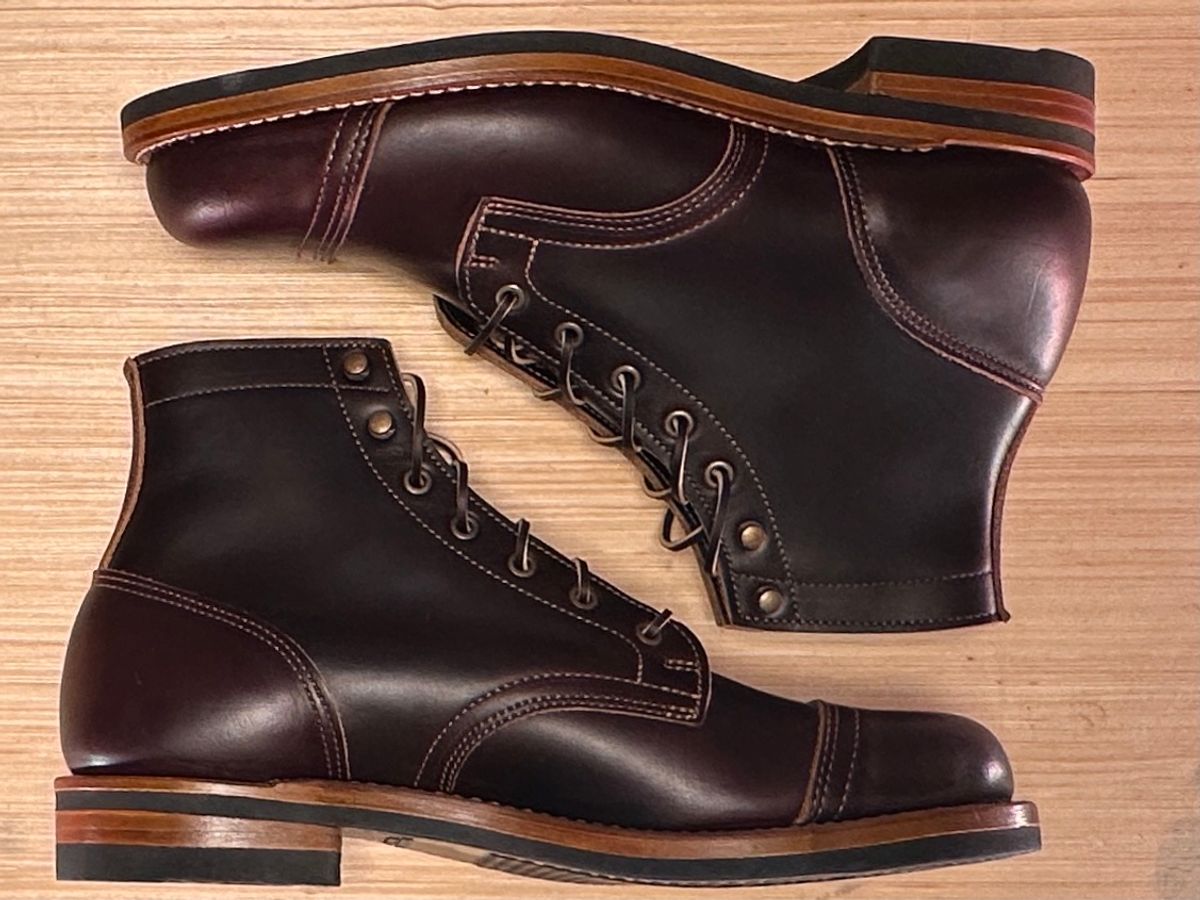 Photo by ChrisoftheW on September 15, 2024 of the Truman Cap Toe Boot in Seidel Oxblood Double Shot.