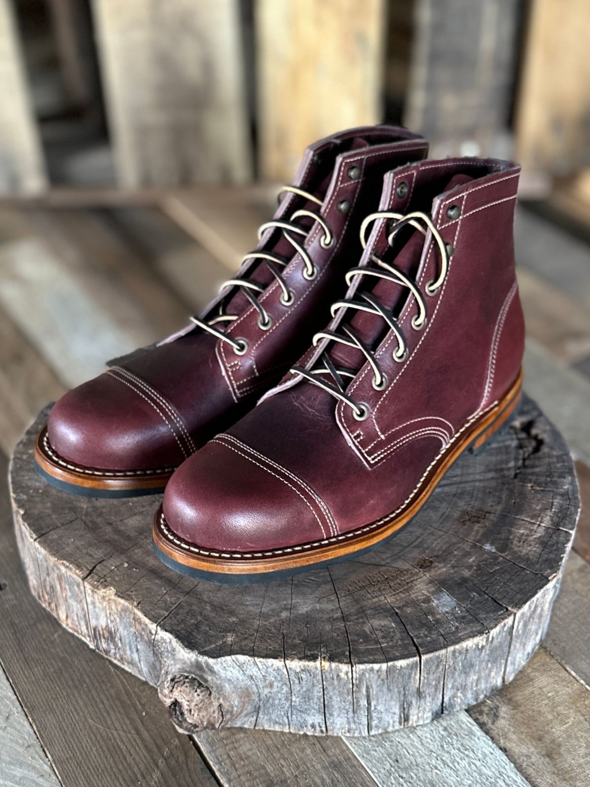 Photo by ChrisoftheW on October 5, 2025 of the Truman Cap Toe Boot in Horween Color 8 Cypress.