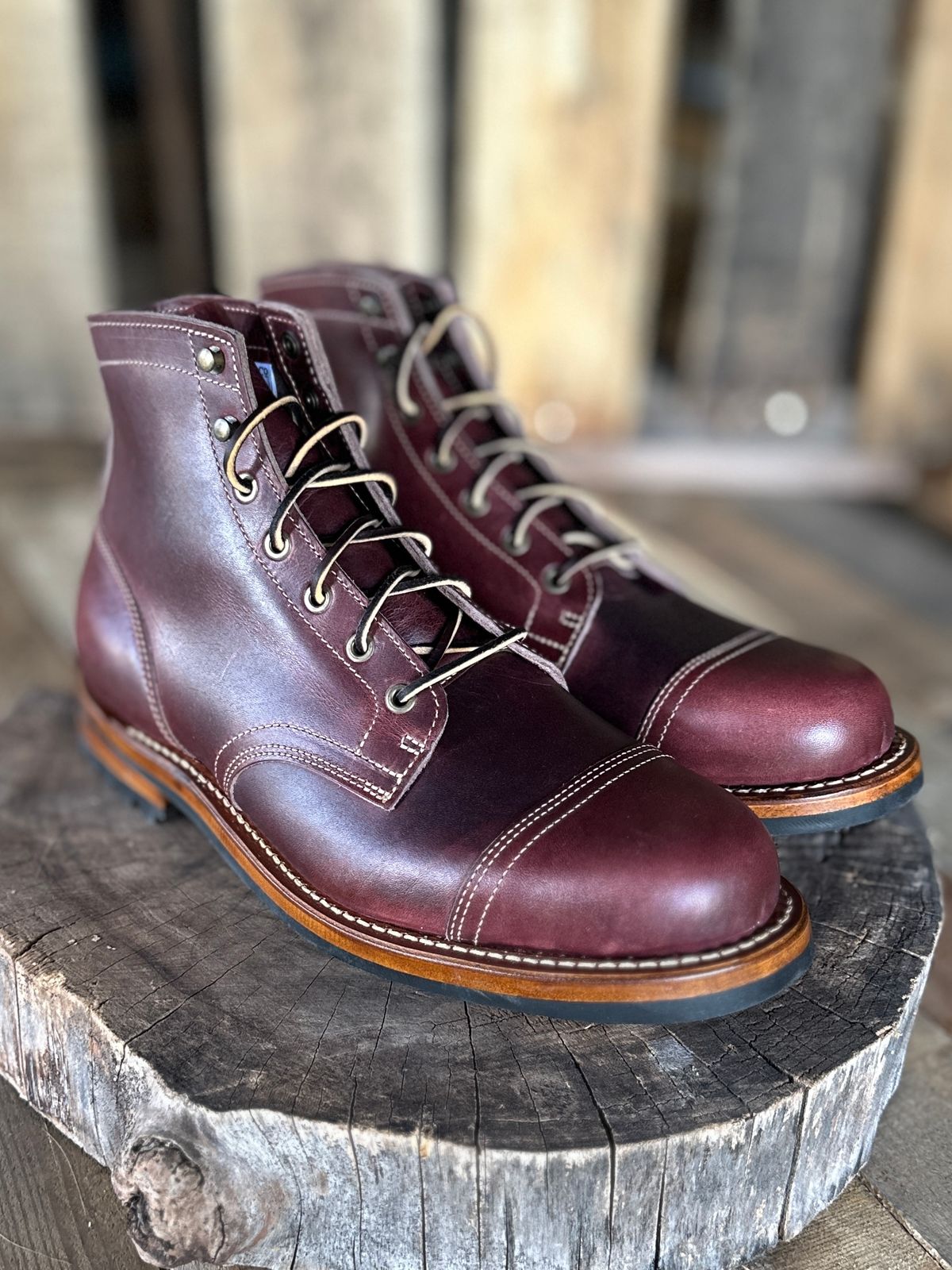 Photo by ChrisoftheW on October 5, 2025 of the Truman Cap Toe Boot in Horween Color 8 Cypress.