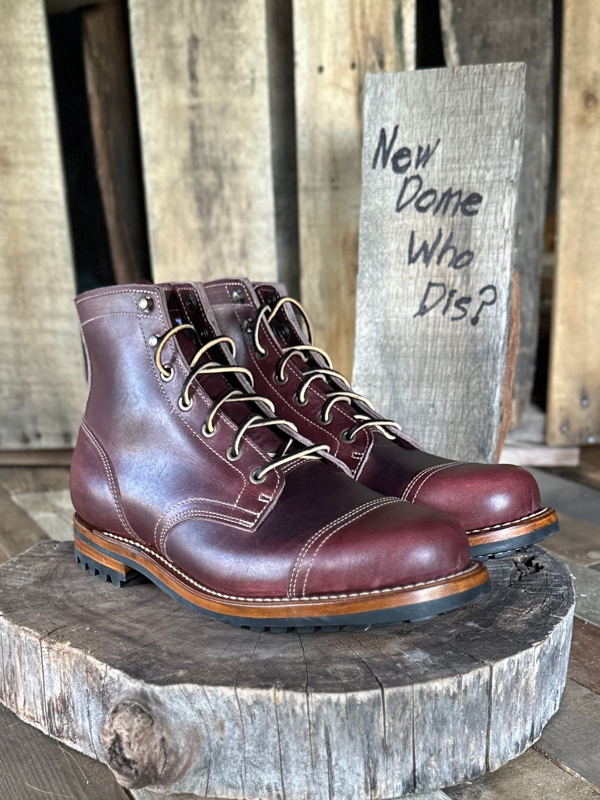 Photo by ChrisoftheW on October 5, 2025 of the Truman Cap Toe Boot in Horween Color 8 Cypress.