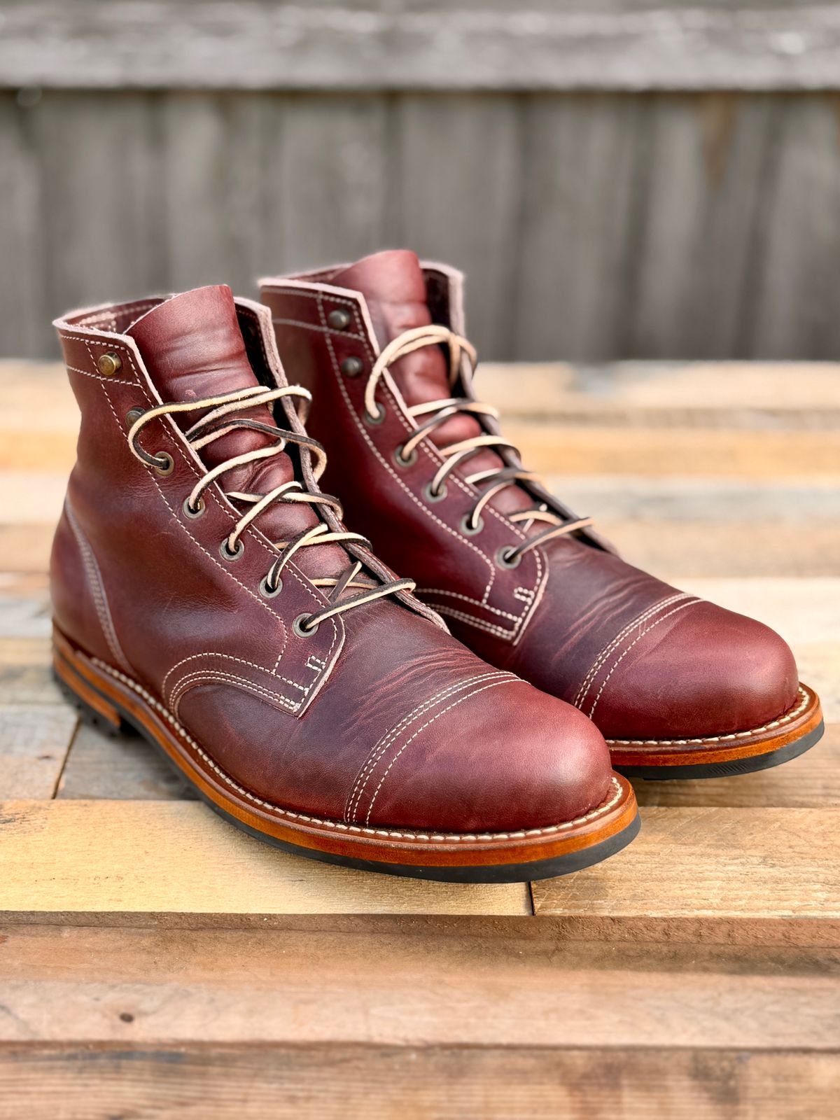 Photo by ChrisoftheW on November 5, 2025 of the Truman Cap Toe Boot in Horween Color 8 Cypress.