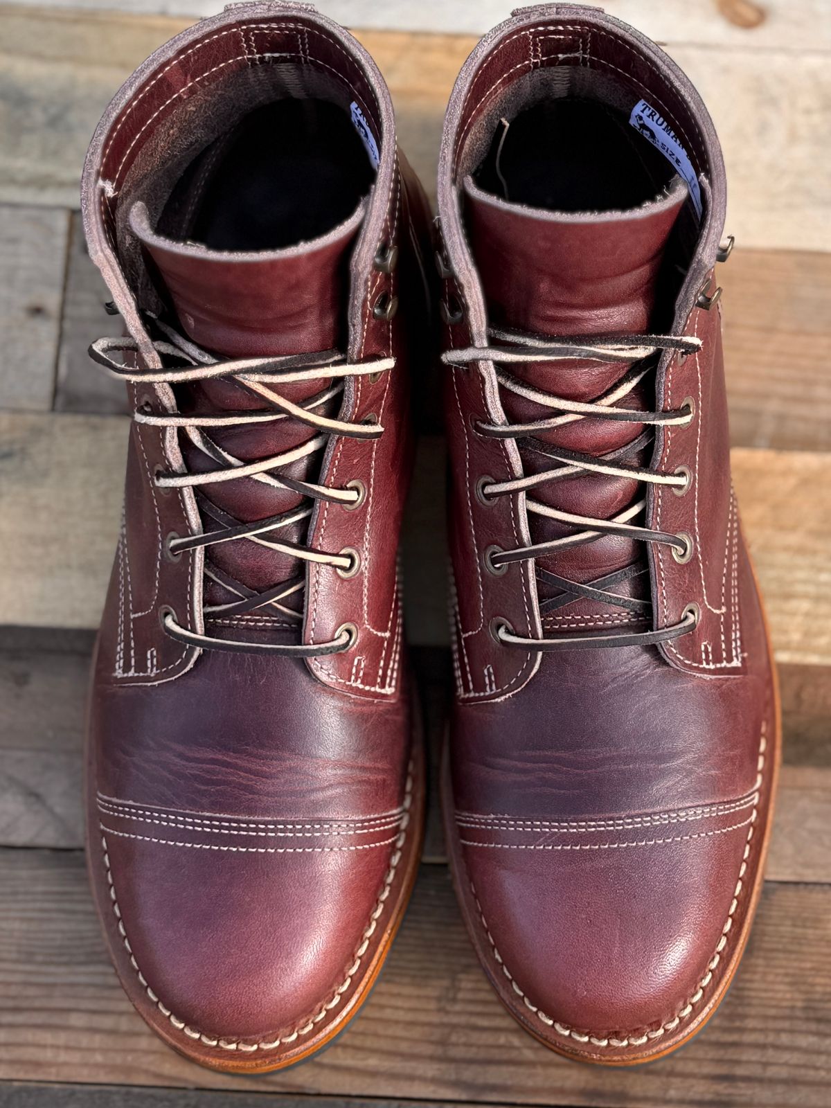 Photo by ChrisoftheW on November 5, 2025 of the Truman Cap Toe Boot in Horween Color 8 Cypress.