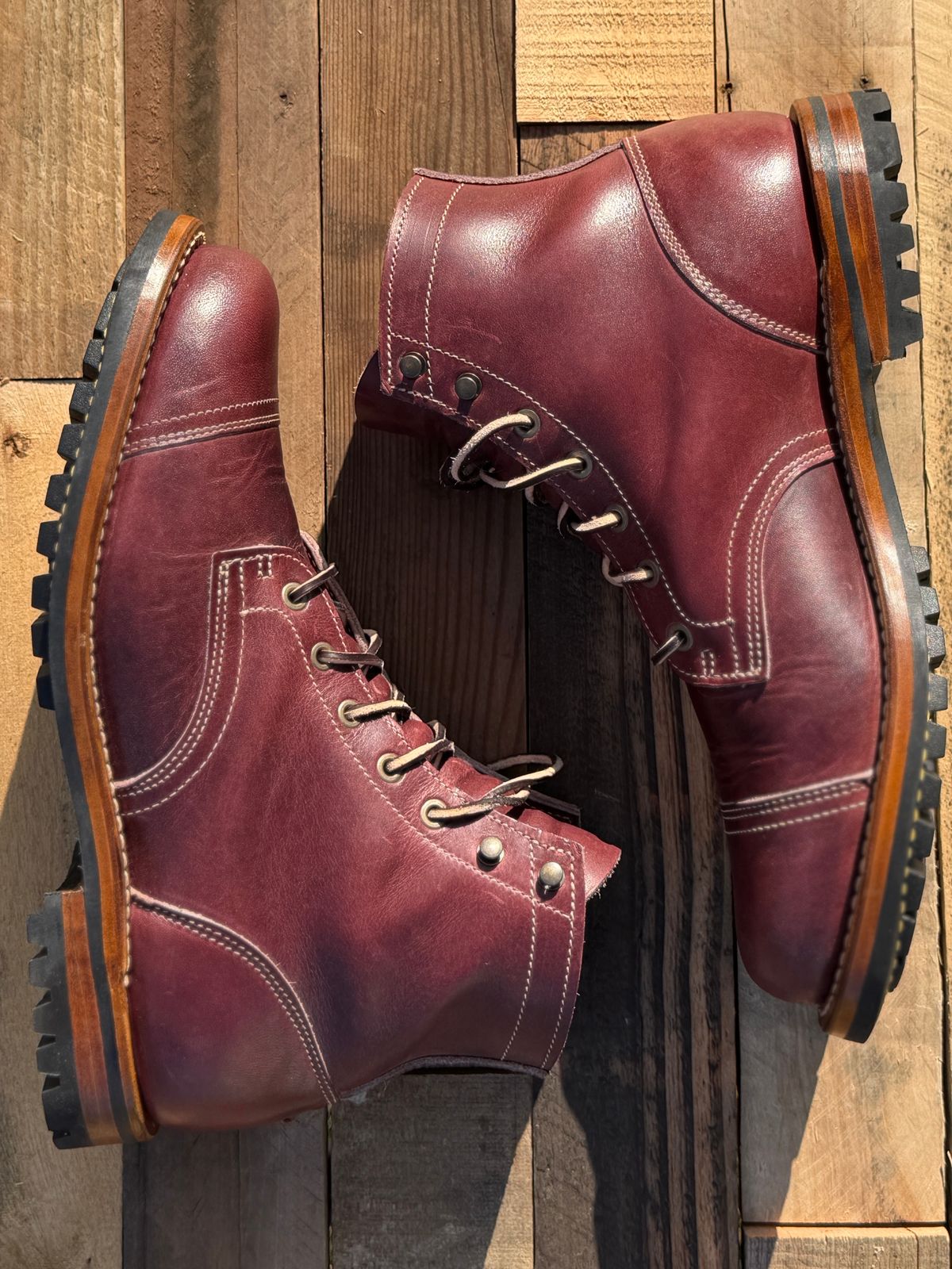 Photo by ChrisoftheW on November 5, 2025 of the Truman Cap Toe Boot in Horween Color 8 Cypress.
