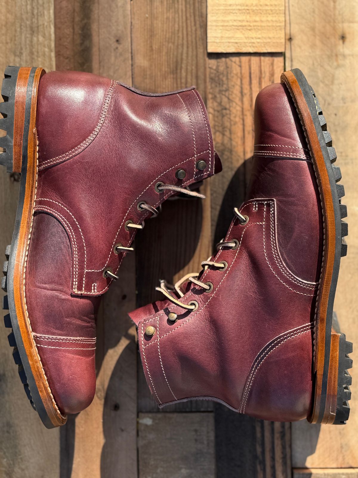 Photo by ChrisoftheW on November 5, 2025 of the Truman Cap Toe Boot in Horween Color 8 Cypress.