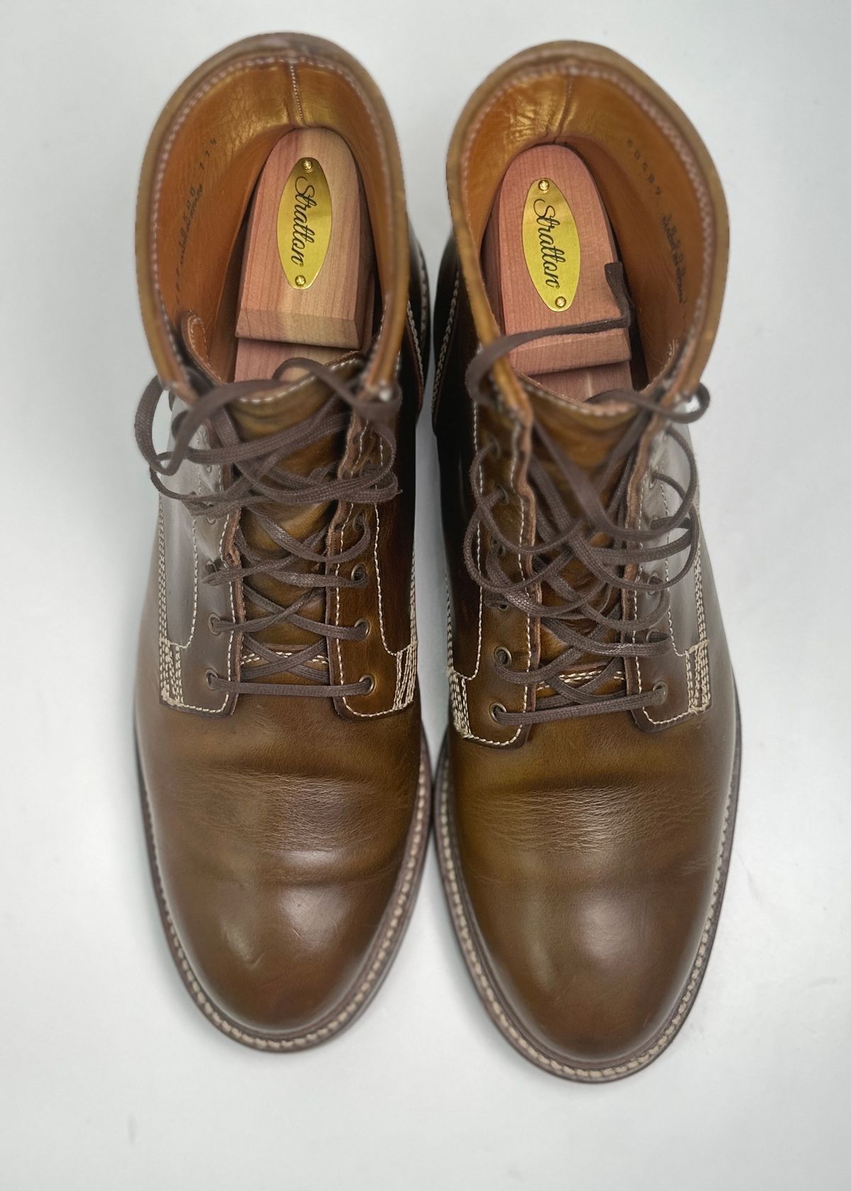 Photo by ChrisoftheW on January 4, 2024 of the Caswell Boot Company Lisbon II in Horween Olive Chromexcel.