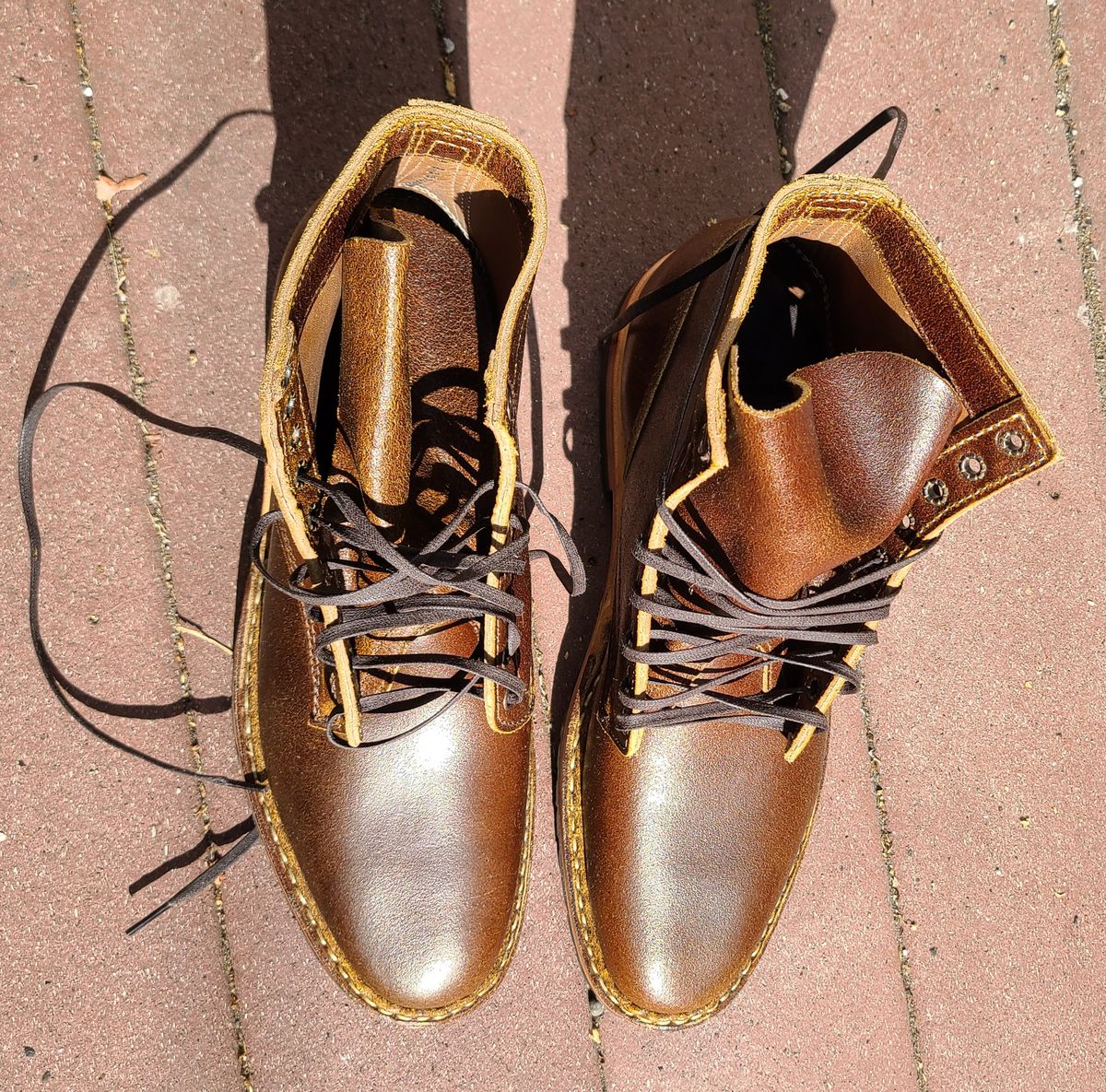 Photo by donyey on October 3, 2023 of the White's MP-Sherman Plain Toe in Horween Cinnamon Waxed Flesh.