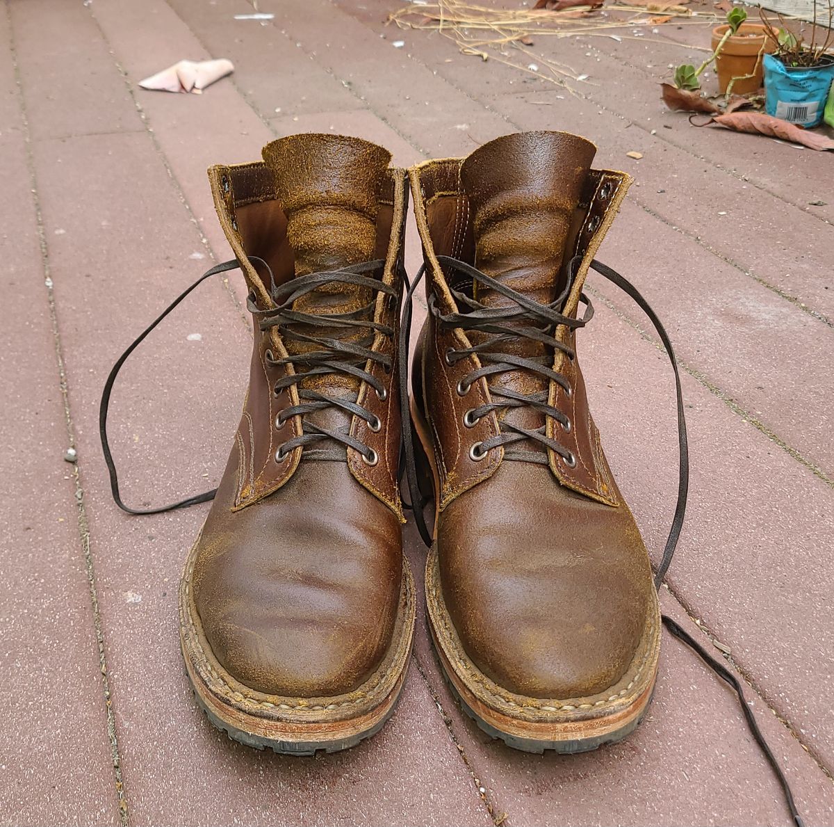 Photo by donyey on November 4, 2023 of the White's MP-Sherman Plain Toe in Horween Cinnamon Waxed Flesh.