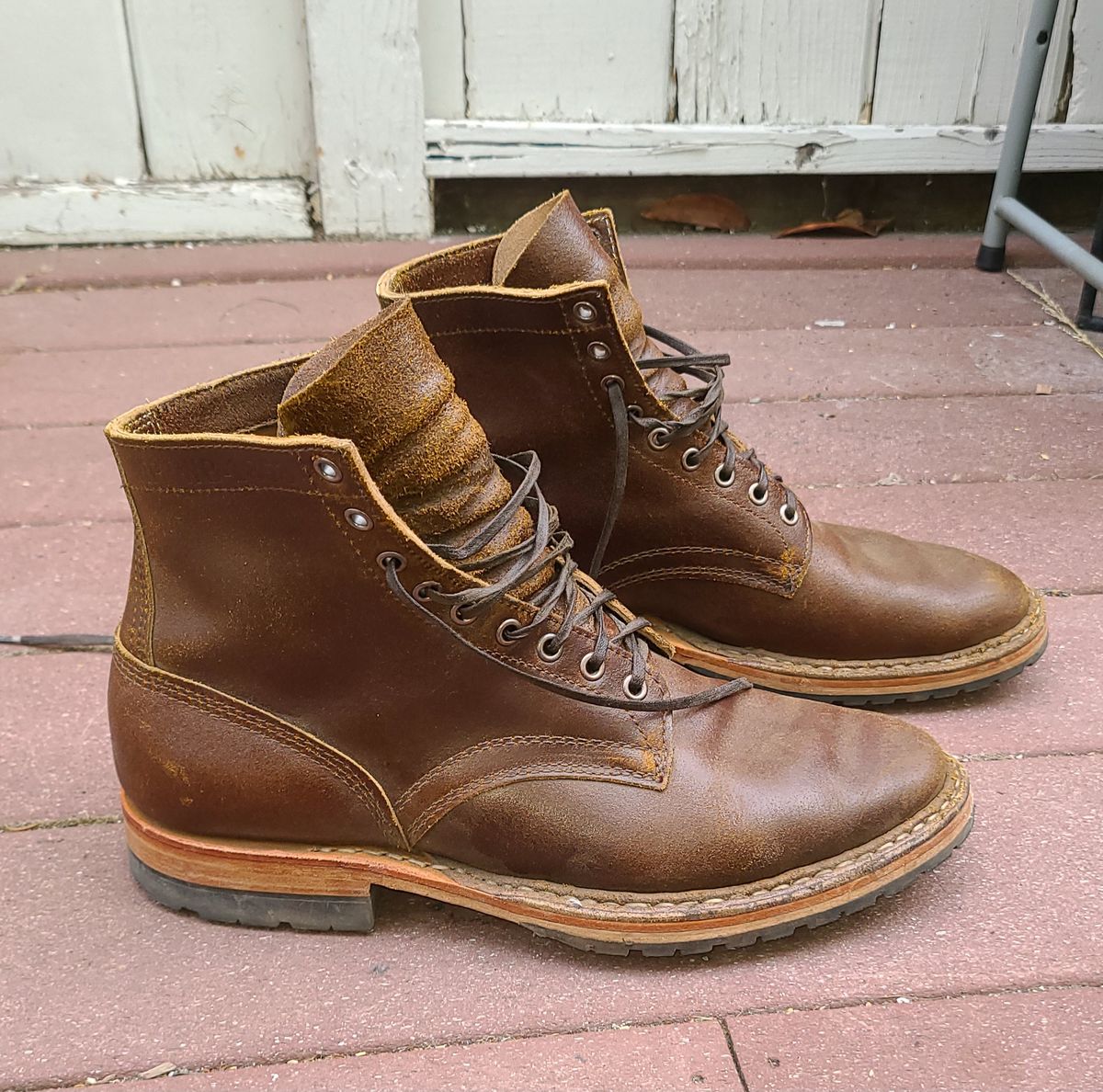 Photo by donyey on November 4, 2023 of the White's MP-Sherman Plain Toe in Horween Cinnamon Waxed Flesh.
