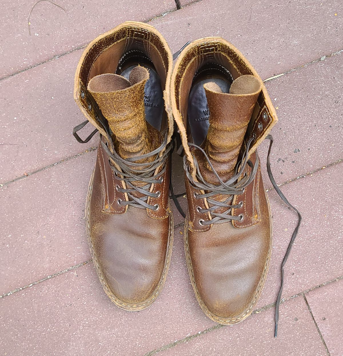 Photo by donyey on November 4, 2023 of the White's MP-Sherman Plain Toe in Horween Cinnamon Waxed Flesh.