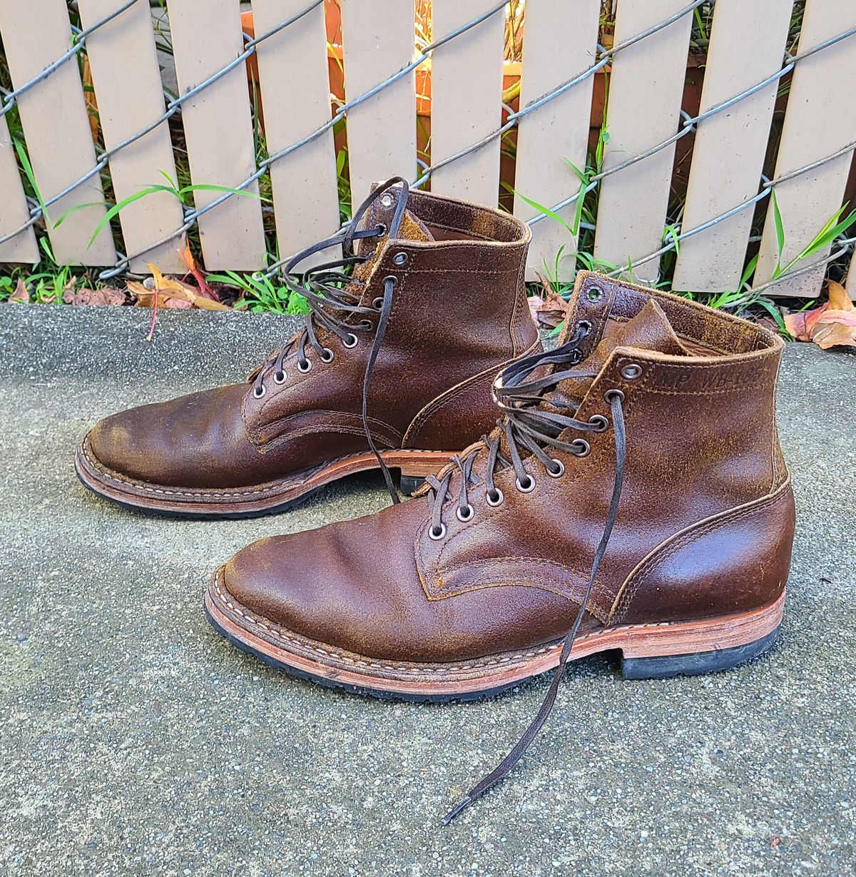 Photo by donyey on January 3, 2024 of the White's MP-Sherman Plain Toe in Horween Cinnamon Waxed Flesh.