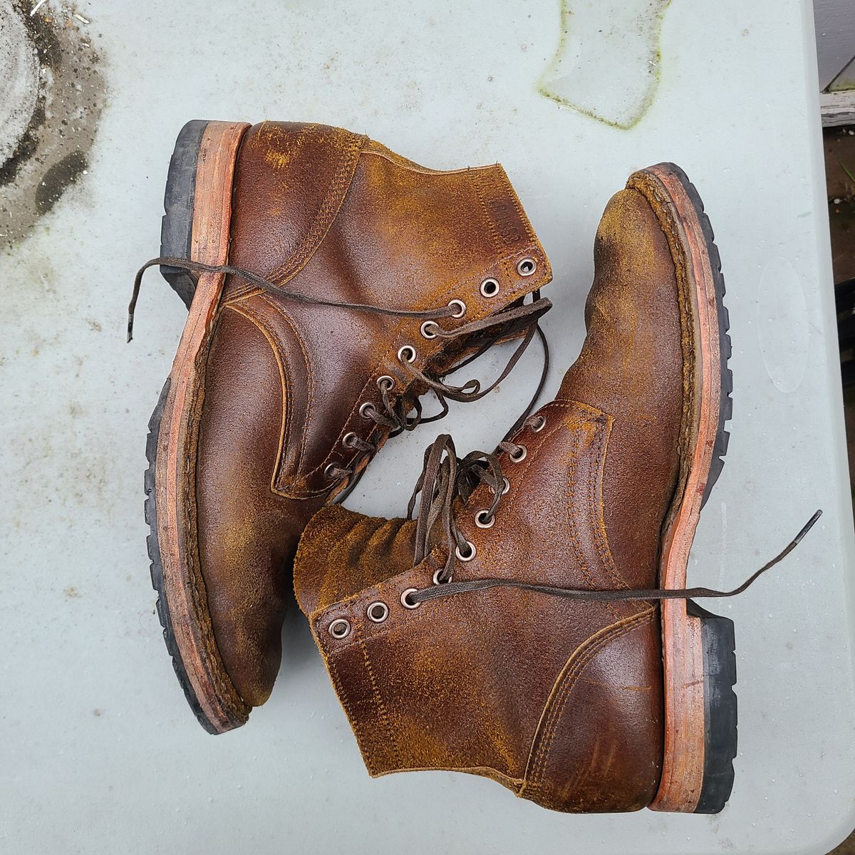 Photo by donyey on March 5, 2024 of the White's MP-Sherman Plain Toe in Horween Cinnamon Waxed Flesh.