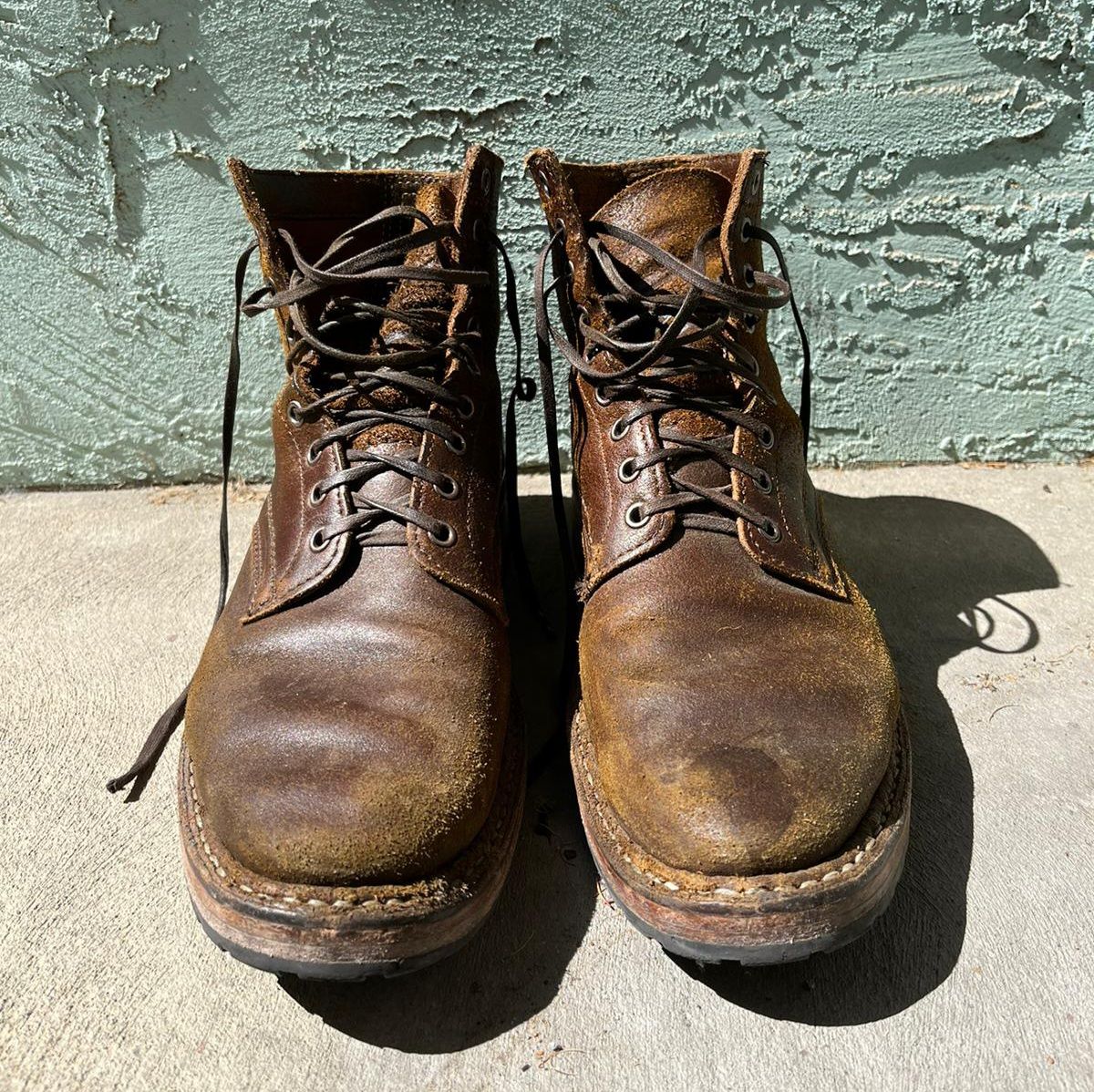 Photo by donyey on April 4, 2024 of the White's MP-Sherman Plain Toe in Horween Cinnamon Waxed Flesh.