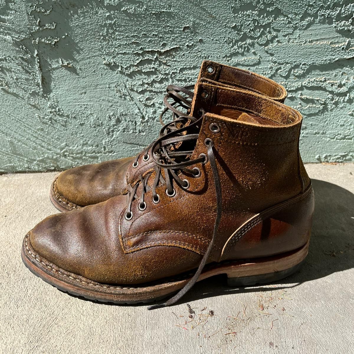 Photo by donyey on April 4, 2024 of the White's MP-Sherman Plain Toe in Horween Cinnamon Waxed Flesh.