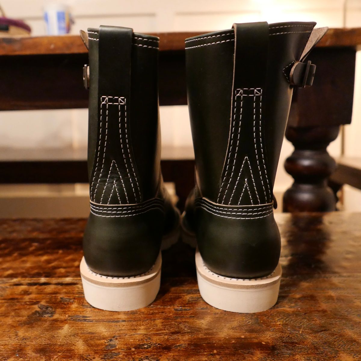 Photo by sthilburn on October 1, 2025 of the Wesco Boss Engineer Boot in Forest Chromexcel Leather.