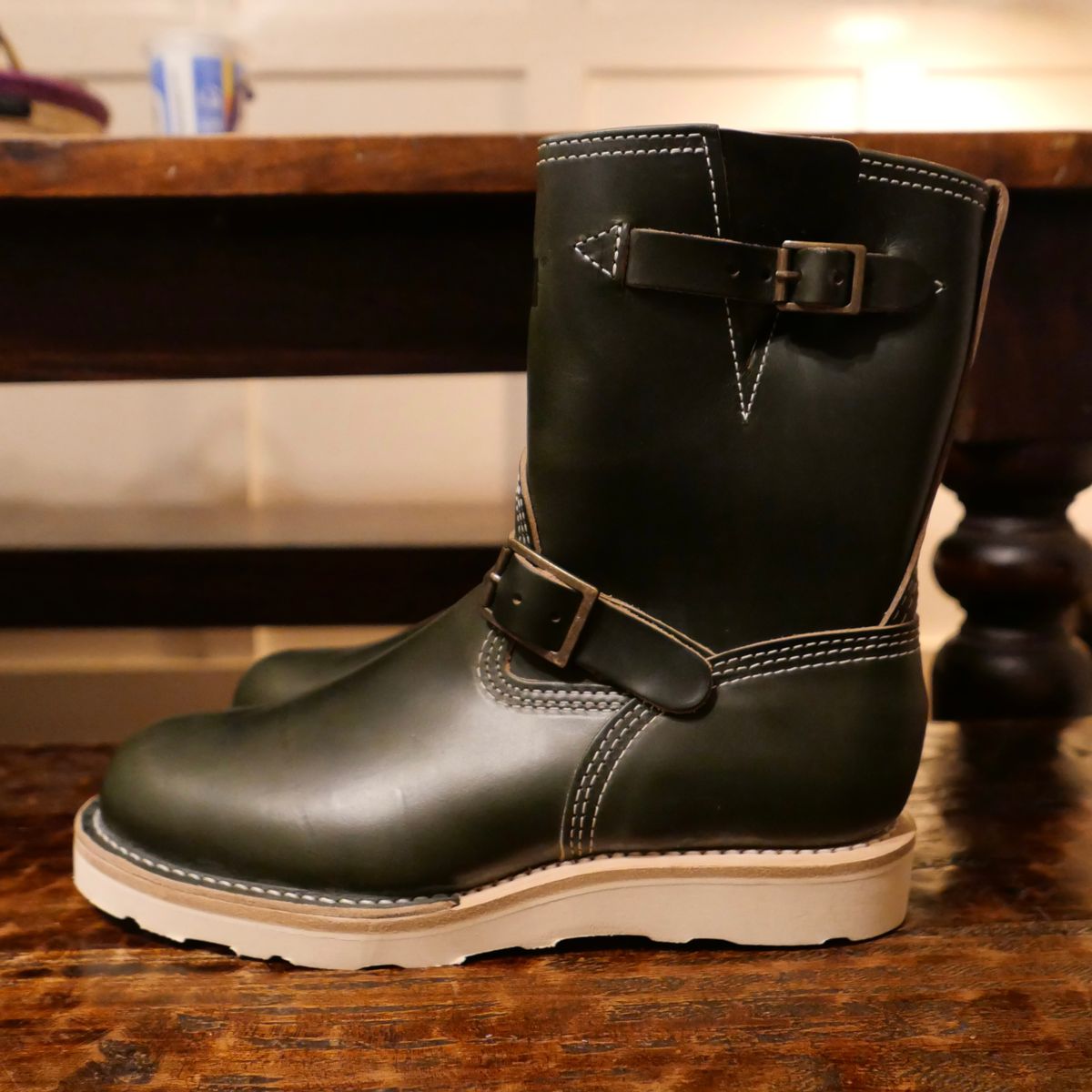 Photo by sthilburn on October 1, 2025 of the Wesco Boss Engineer Boot in Forest Chromexcel Leather.