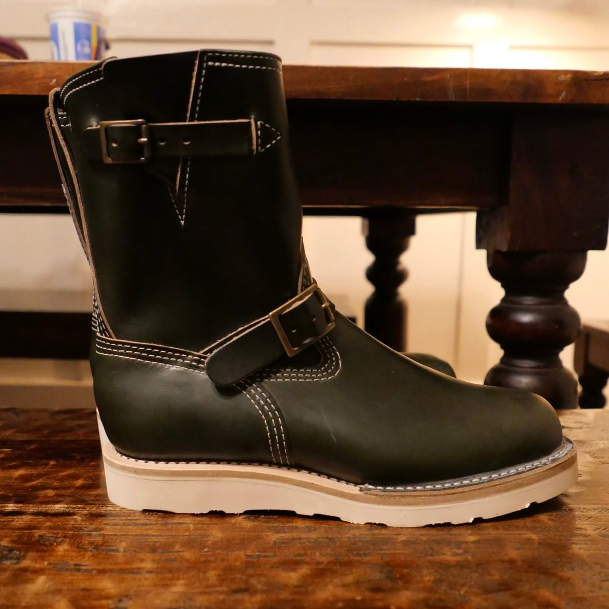 Photo by sthilburn on October 1, 2025 of the Wesco Boss Engineer Boot in Forest Chromexcel Leather.