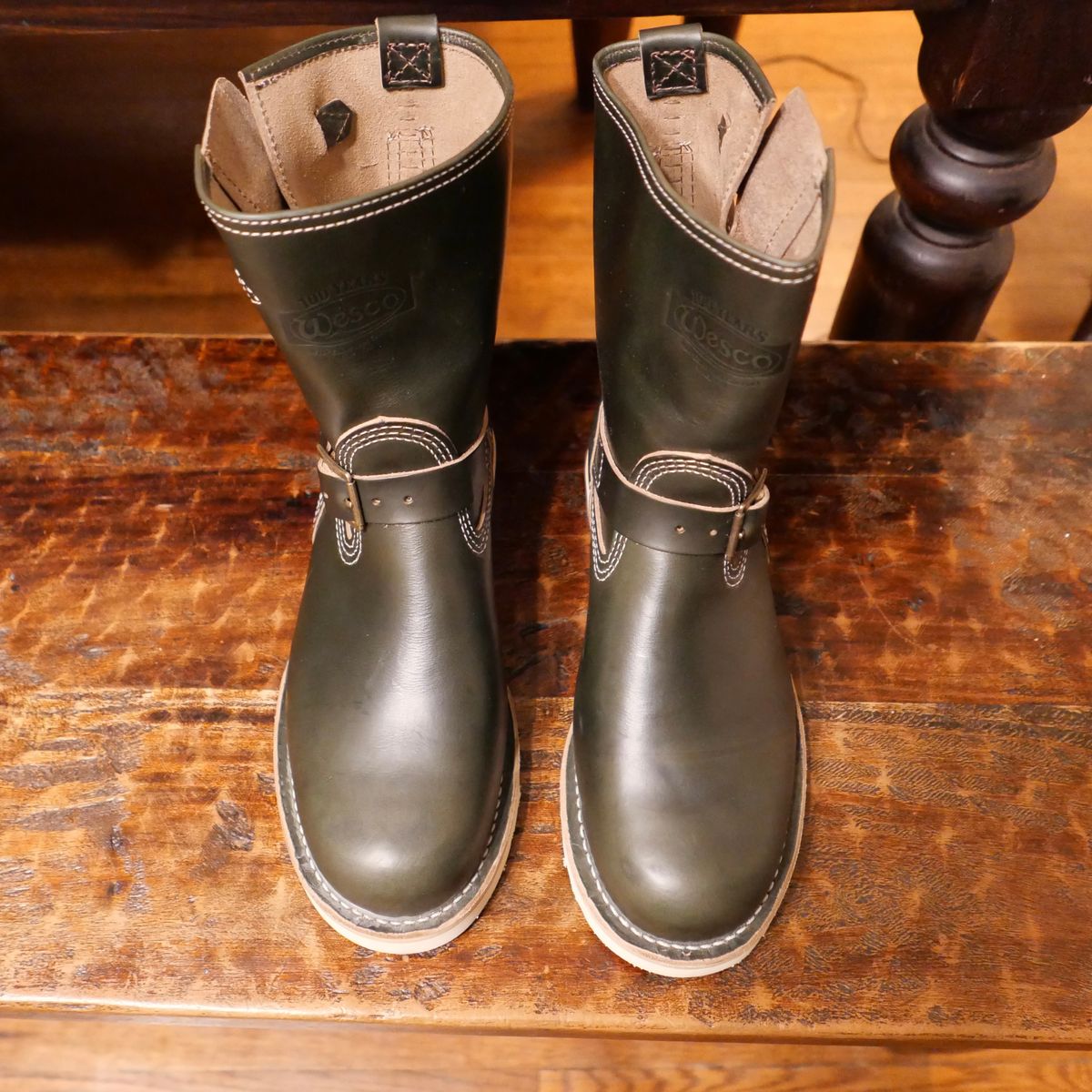 Photo by sthilburn on October 1, 2025 of the Wesco Boss Engineer Boot in Forest Chromexcel Leather.