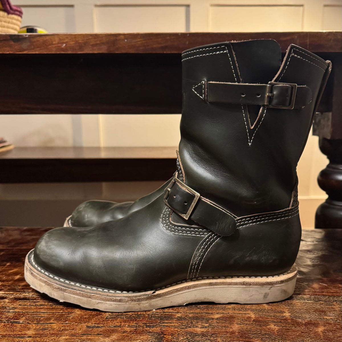 Photo by sthilburn on November 2, 2025 of the Wesco Boss Engineer Boot in Forest Chromexcel Leather.