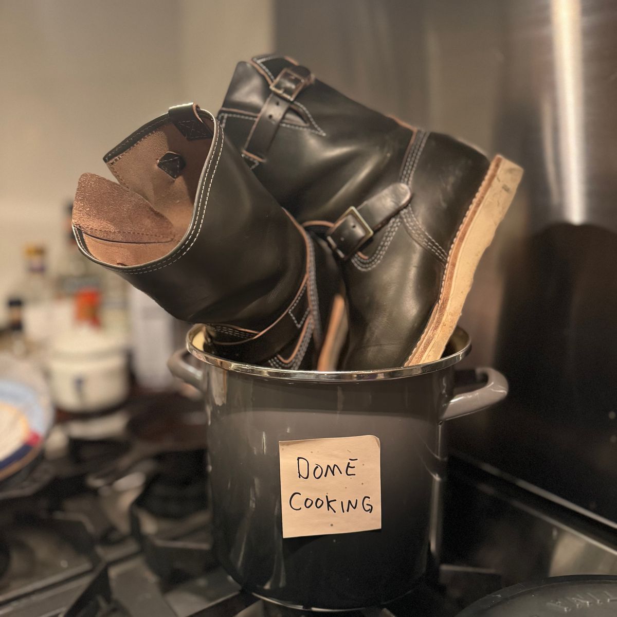 Photo by sthilburn on November 2, 2025 of the Wesco Boss Engineer Boot in Forest Chromexcel Leather.