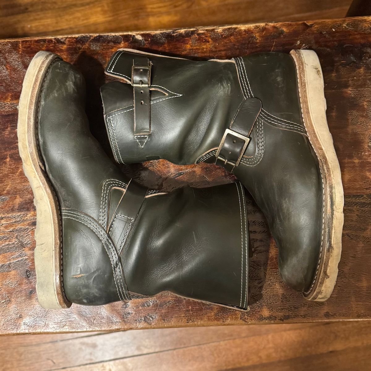 Photo by sthilburn on December 1, 2025 of the Wesco Boss Engineer Boot in Forest Chromexcel Leather.