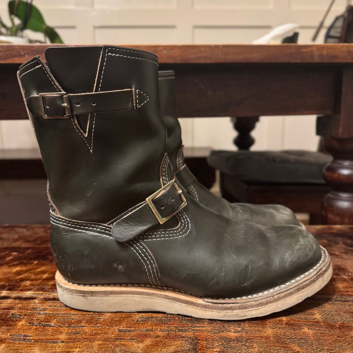 Photo by sthilburn on December 1, 2025 of the Wesco Boss Engineer Boot in Forest Chromexcel Leather.