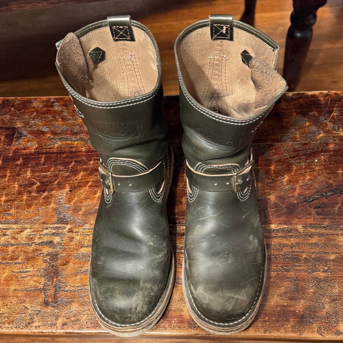 Photo by sthilburn on January 3, 2026 of the Wesco Boss Engineer Boot in Forest Chromexcel Leather.