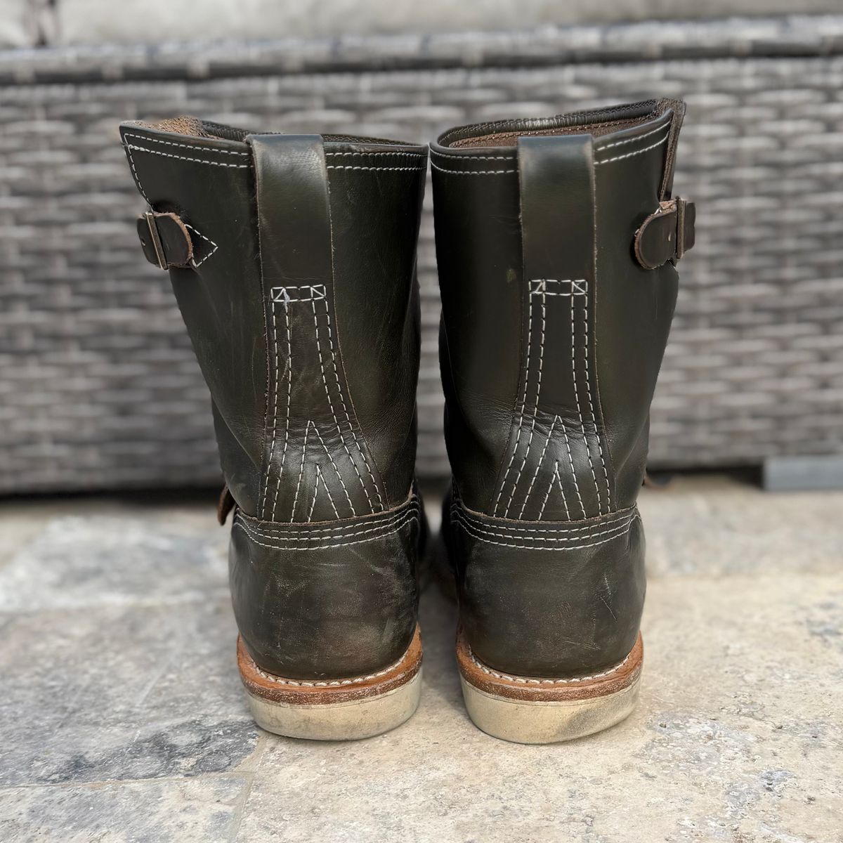 Photo by sthilburn on March 5, 2026 of the Wesco Boss Engineer Boot in Forest Chromexcel Leather.