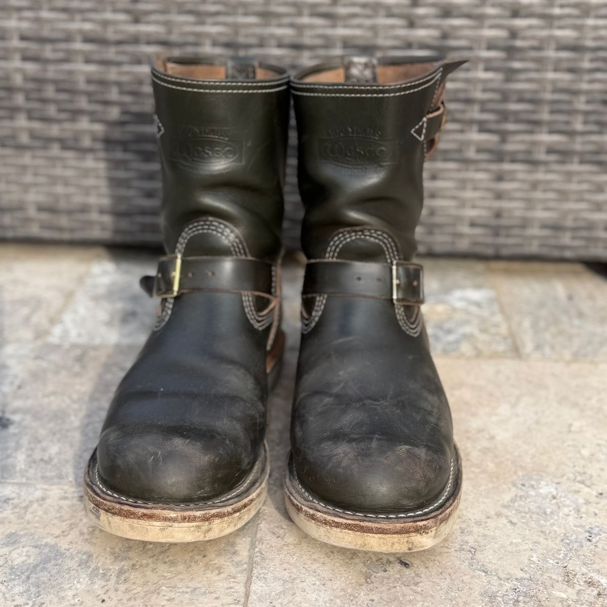 Photo by sthilburn on March 5, 2026 of the Wesco Boss Engineer Boot in Forest Chromexcel Leather.