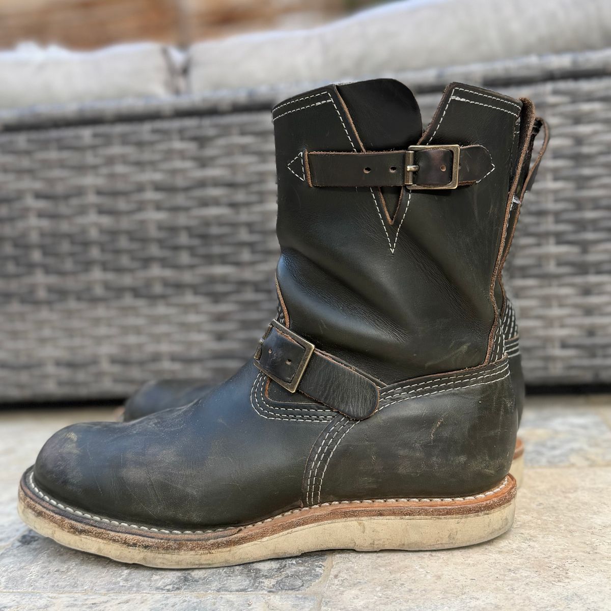 Photo by sthilburn on March 5, 2026 of the Wesco Boss Engineer Boot in Forest Chromexcel Leather.