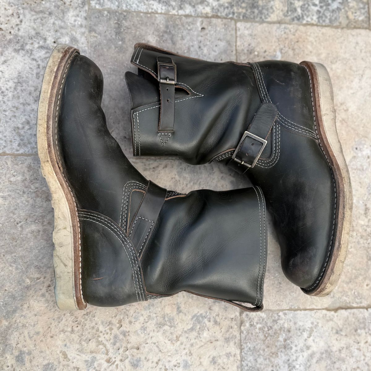 Photo by sthilburn on March 5, 2026 of the Wesco Boss Engineer Boot in Forest Chromexcel Leather.