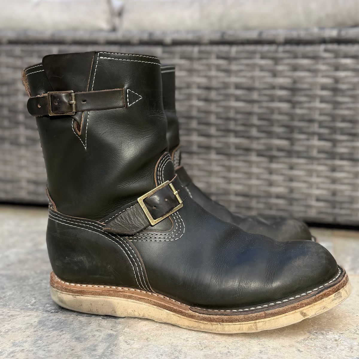 Photo by sthilburn on March 5, 2026 of the Wesco Boss Engineer Boot in Forest Chromexcel Leather.