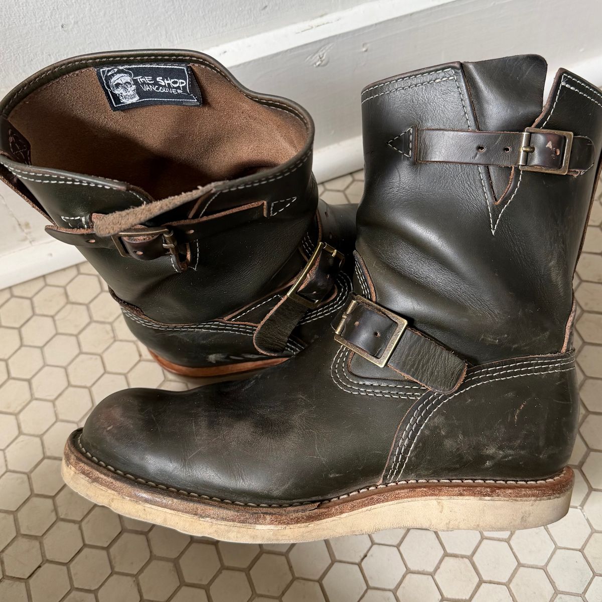 Photo by sthilburn on April 2, 2026 of the Wesco Boss Engineer Boot in Forest Chromexcel Leather.