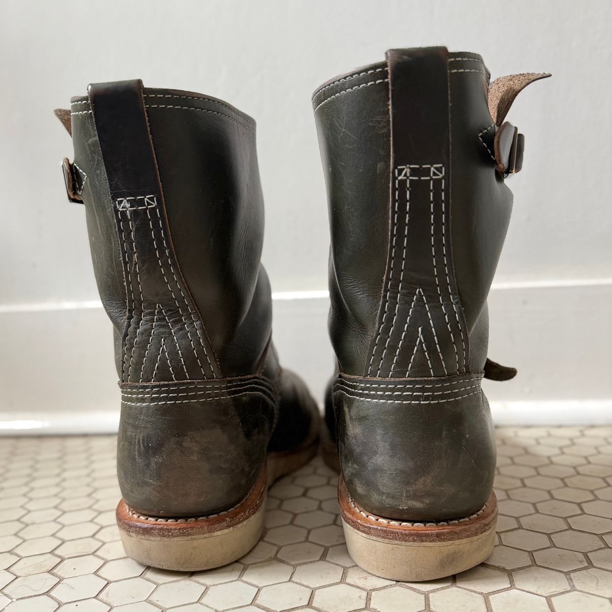 Photo by sthilburn on April 2, 2026 of the Wesco Boss Engineer Boot in Forest Chromexcel Leather.