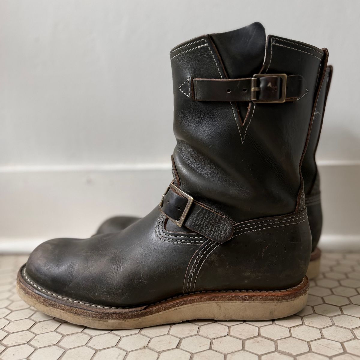 Photo by sthilburn on April 2, 2026 of the Wesco Boss Engineer Boot in Forest Chromexcel Leather.