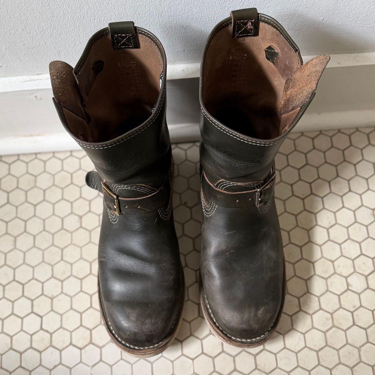 Photo by sthilburn on April 2, 2026 of the Wesco Boss Engineer Boot in Forest Chromexcel Leather.