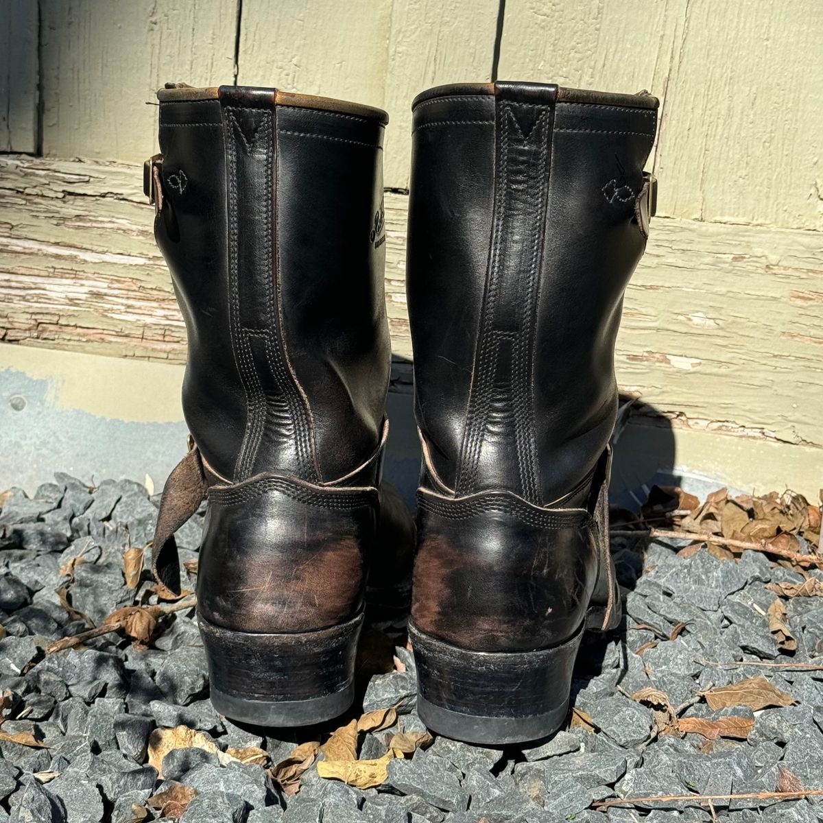 Photo by sthilburn on January 5, 2024 of the Role Club Engineer Boots in Horween Black Chromexcel Horsehide.