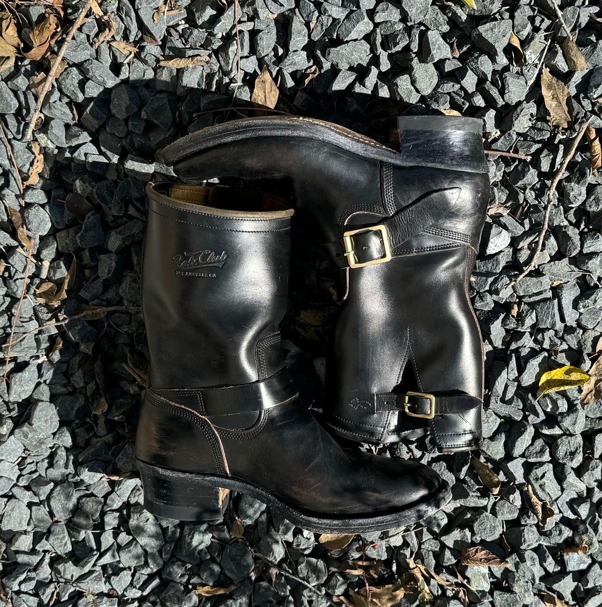 Photo by sthilburn on January 5, 2024 of the Role Club Engineer Boots in Horween Black Chromexcel Horsehide.