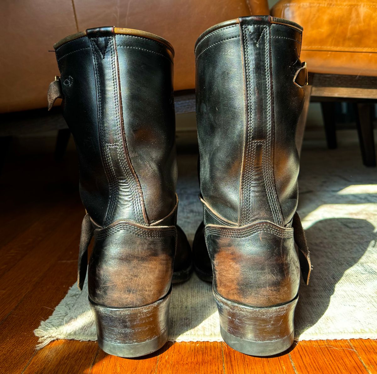 Photo by sthilburn on February 5, 2024 of the Role Club Engineer Boots in Horween Black Chromexcel Horsehide.